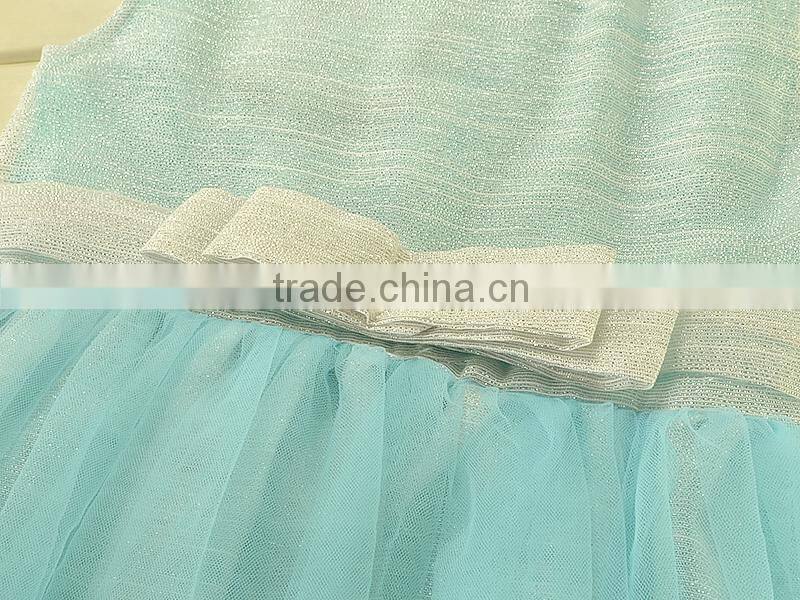 Aqua Pink color kids party wear dresses for girls of 2-6 years