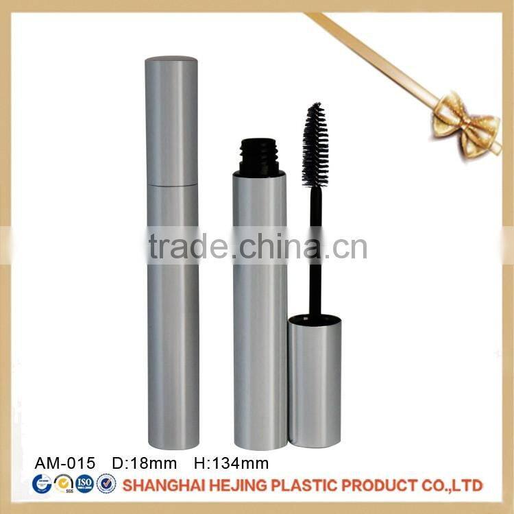 Matte silver finish empty aluminum mascara container