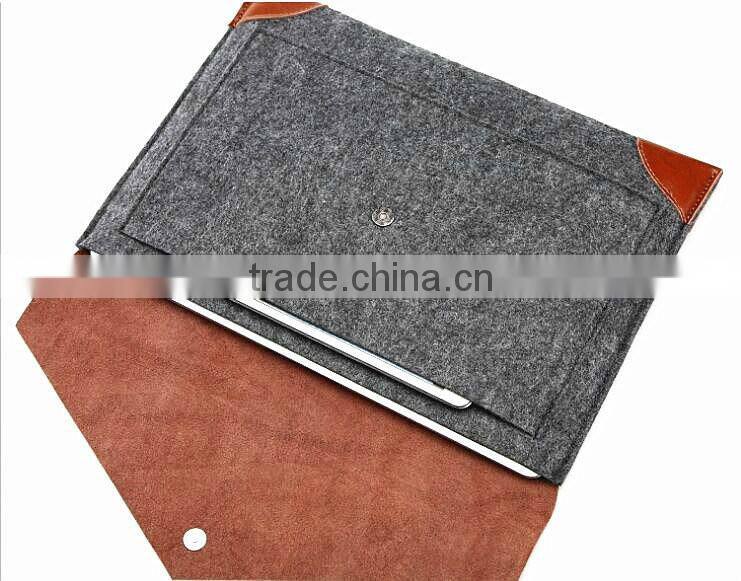 Factory price felt+pu laptop cover case for Macbook Air/Pro