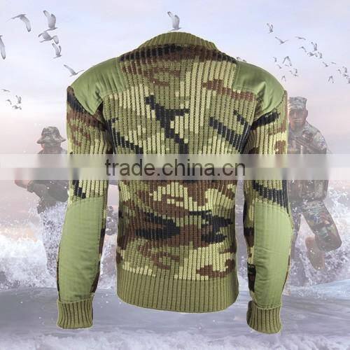British woodland Wool/Acrylic Mens Military Pullover Sweater for army