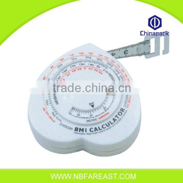 Plastic heart shaped great material custom tailor measure tape