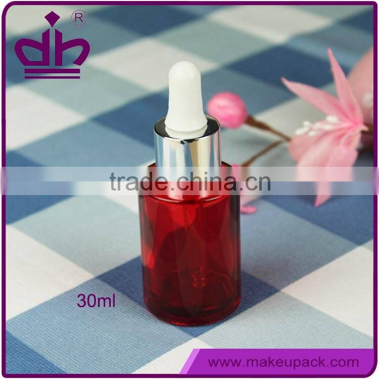 Essential oil red glass dropper bottle 1oz