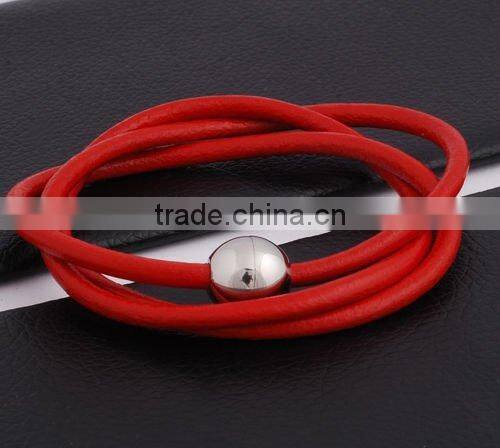 Hot sale braided genuine leather bracelet charm jewelry GB10203
