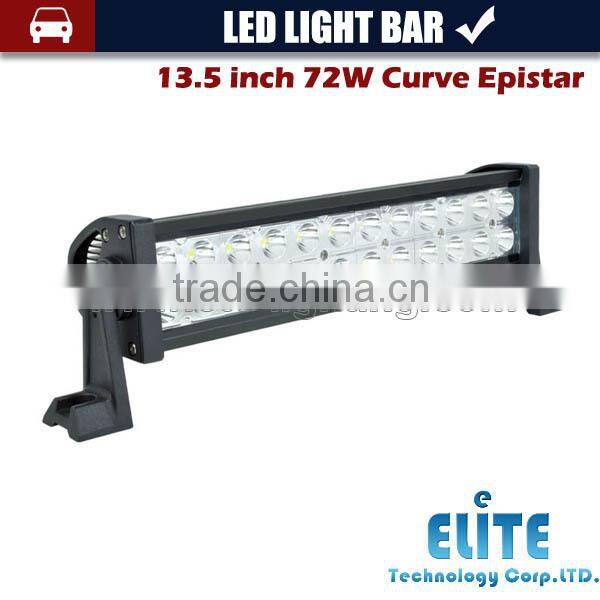 13.5 inch 72w offroad curve led light bar for trucks jeep