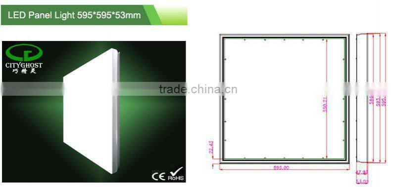 Frameless Patent Product Surface Mount 48W 0~10V/1~10V Dimming 595X595MM LED Ceiling Sky Panel with 3528 SMD LED