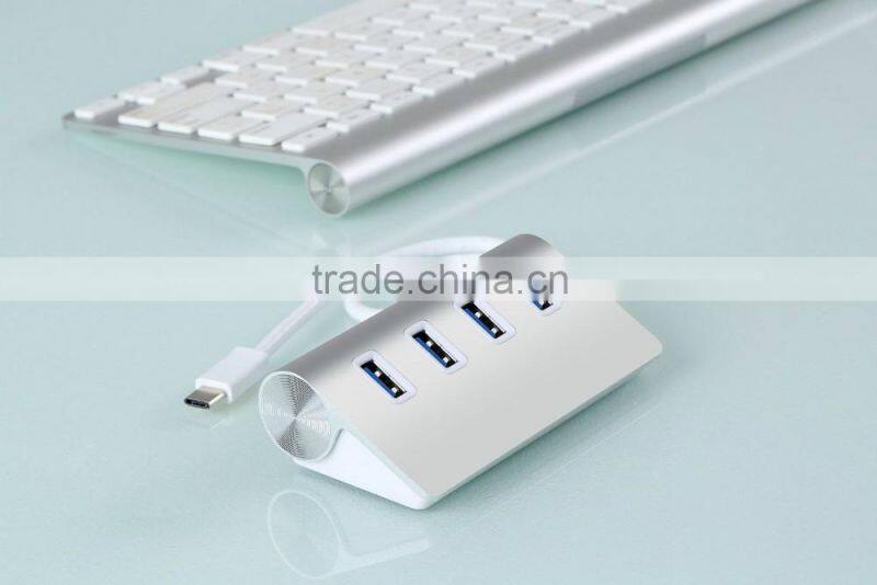 New!!! Hot product Aluminum casing NEW High- speed USB 3.1 Type C change to 4 ports USB 3.0 HUB