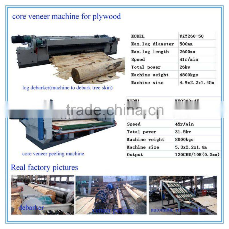 0.3mm face advanced wood log machine for plywood face veneer peeler/spindle log peeler