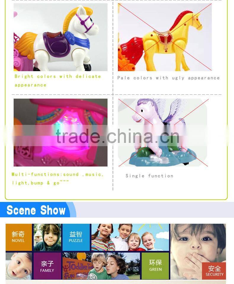 Plastic promotion item electric music carriage toys for sales