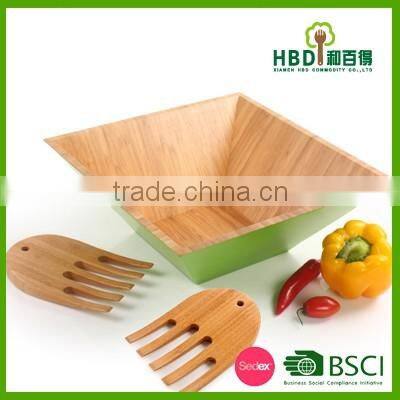 Green bamboo salad bowl