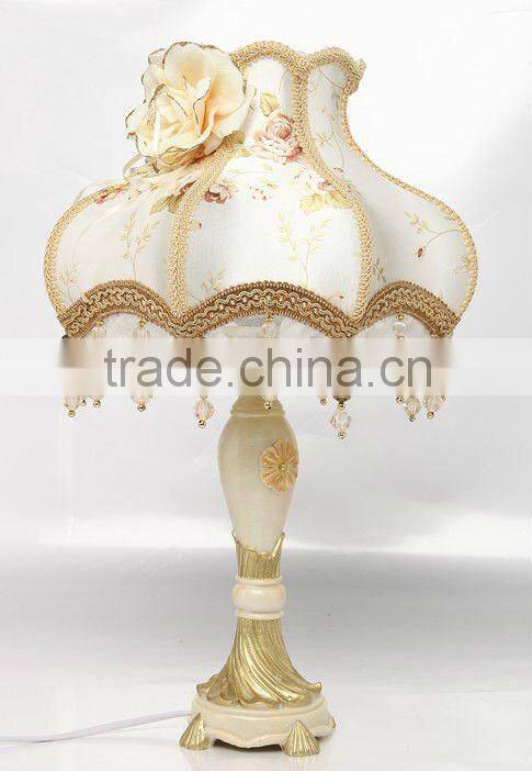 Fancy fabric shade table lamp