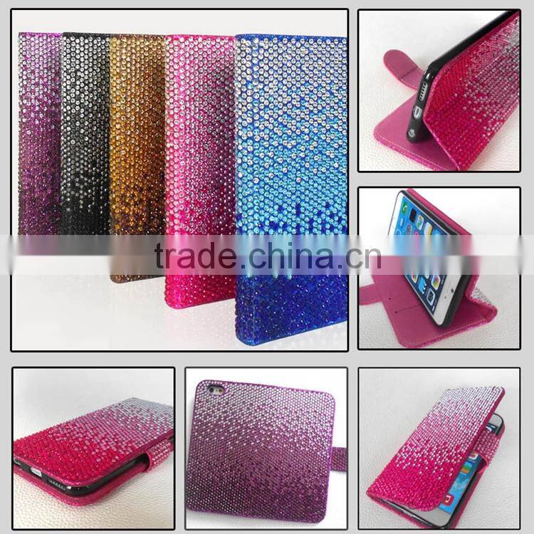 High Quality Diamond Leather Mobile Phone Case for iPhone 6 phone 6 plus