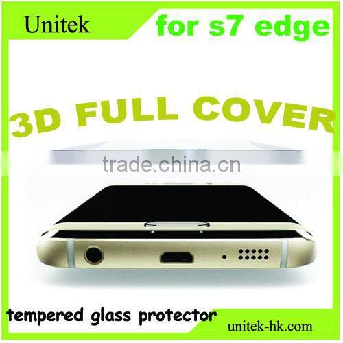 Tradeassurence New arrival factory 3D full cover mobile acessories tempered glass screen protector film for Samsung s7 edge