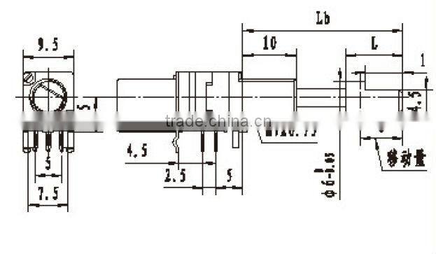 b 500k rotary potentiometer