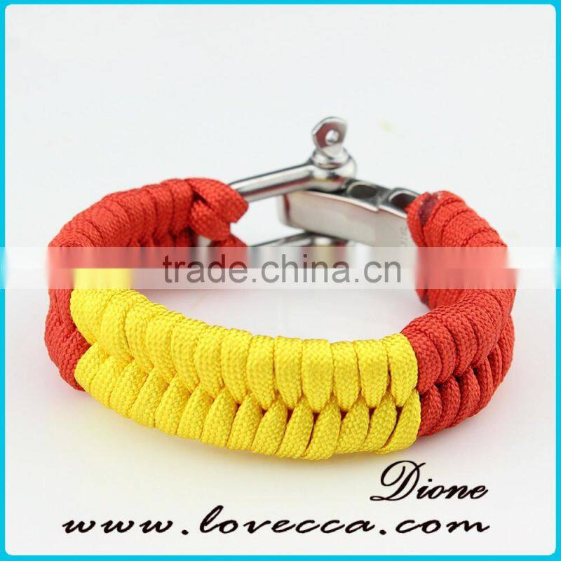 adjustable buckle paracord bracelet shackle/bow shackle for paracord bracelet