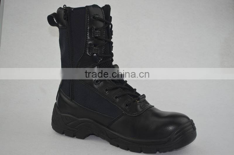 Pu sole leather safety boots steel toe cap hot selling in dubai