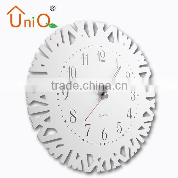 Beautiful MDF round wood wall clock for decoration