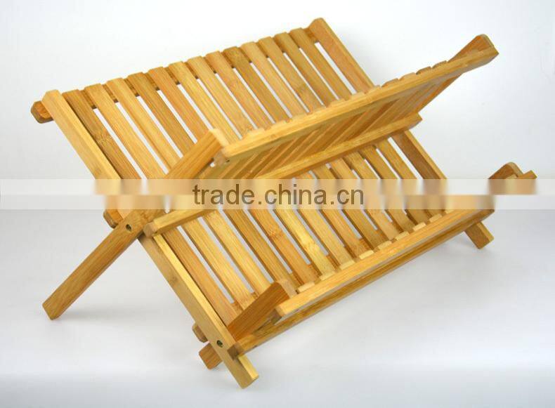 BH006 Foldable Bamboo Dish Rack, Bamboo Kitchenwares Rack