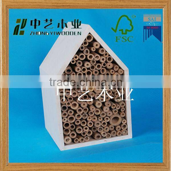 china factory FSC&BSCI handmade Wildlife garden Wooden bee honeybee Insect gift House with Ladybird