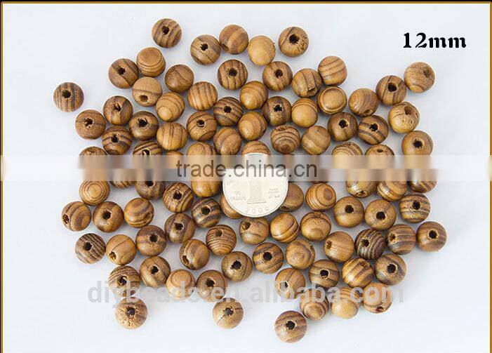 8mm wood round fringle pattern beads