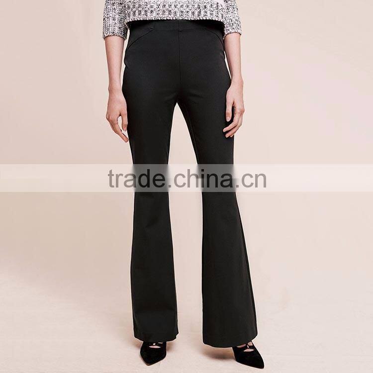 Wholesale clothing new fashion formal working black flare lady pants