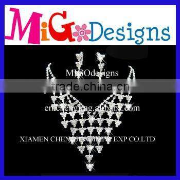 new product Austrian crystal Necklace clip style Earring Blooming Heart Tiara jewelry