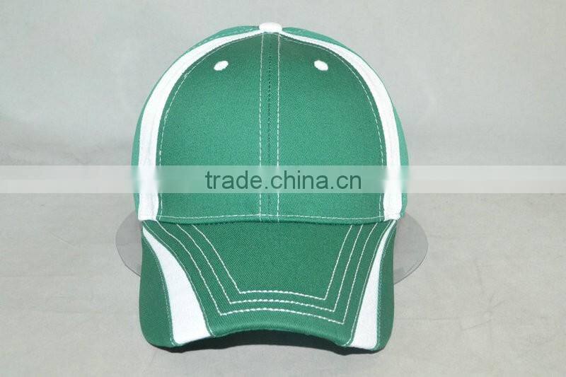 Half dry fit half cotton cap popular model design green&white cap