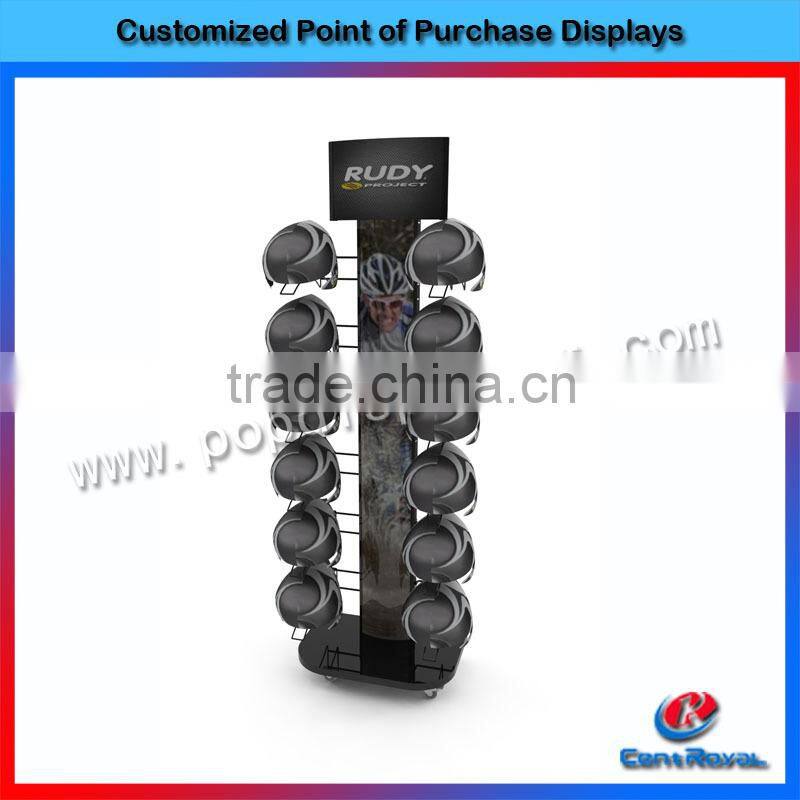 Hot sale portable metal motorcycle helmet rack