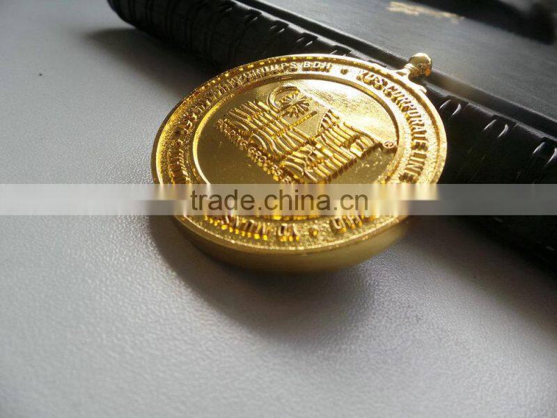 Gold plating embossed double side custom metal coin