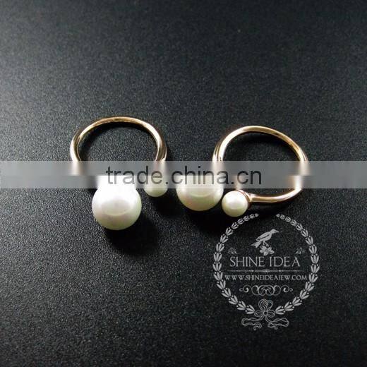 925 solid sterling silver rose gold ring with pearl adjustable ring fashion women jewelry 6210038