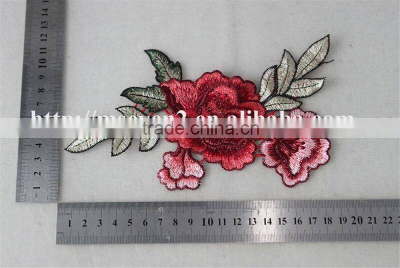 2016 hot sale polyester knitting fabric embroidery patch flower printing for ladies