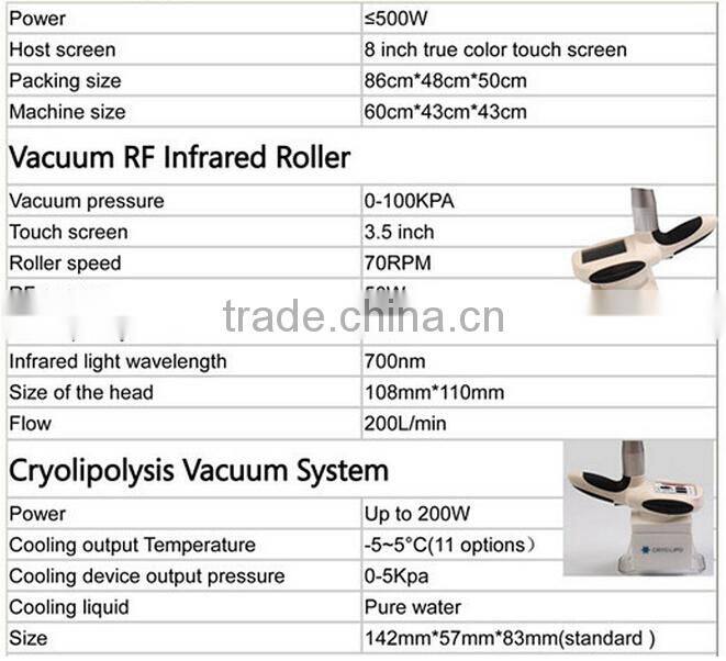 Professional Cryo Fat Device Vacuum Cellulite Freezing