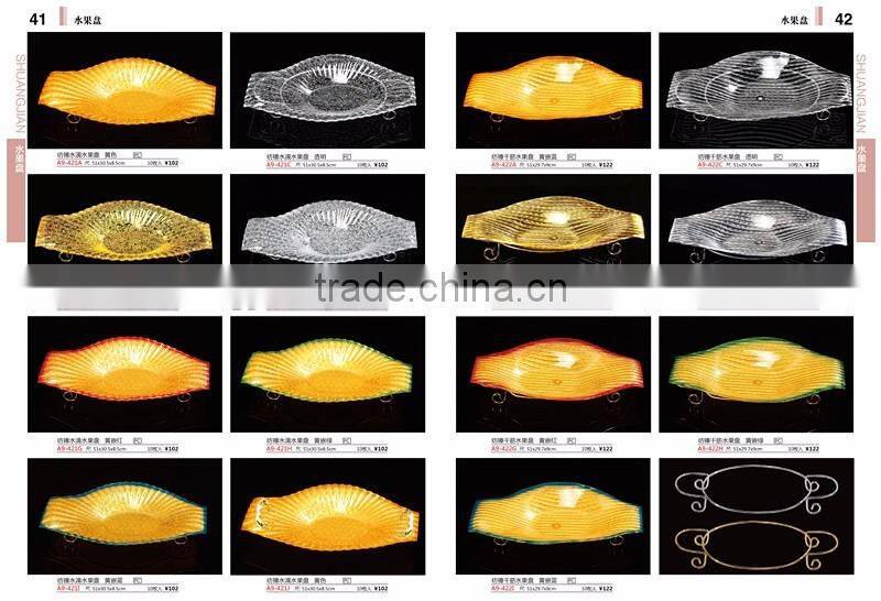spindle shape fashionable plastic fruit tray with holder