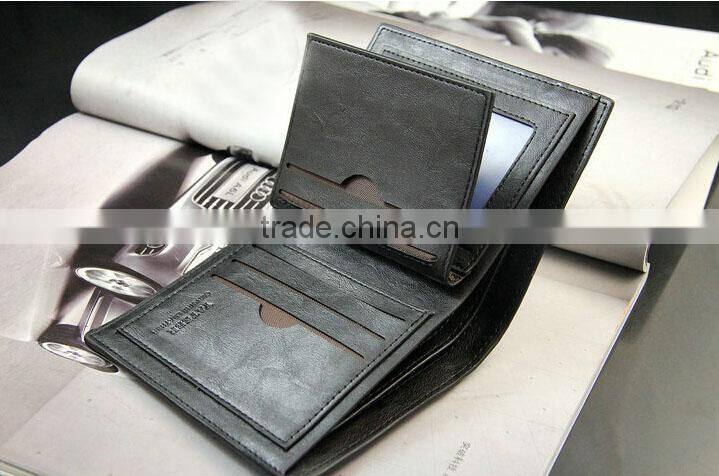 Wholesale Mens Black PU Leather Bifold Clutch Wallet Credit ID Card Coin Pocket Purse