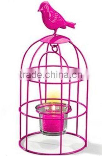 Bright coloful BirdCage Candle Holder