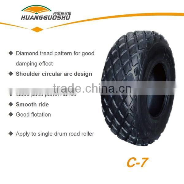 Smooth ride good flotation Road roller tire 23.1-26