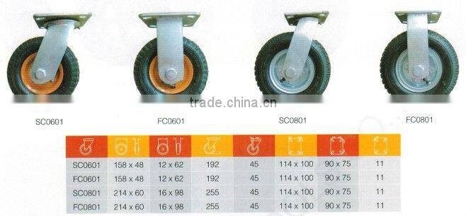 pneumatic castor rubber wheel