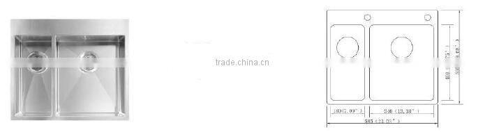 POATS PS-1114 Stainless Steel Sink Overall Size: 585X500X185mm