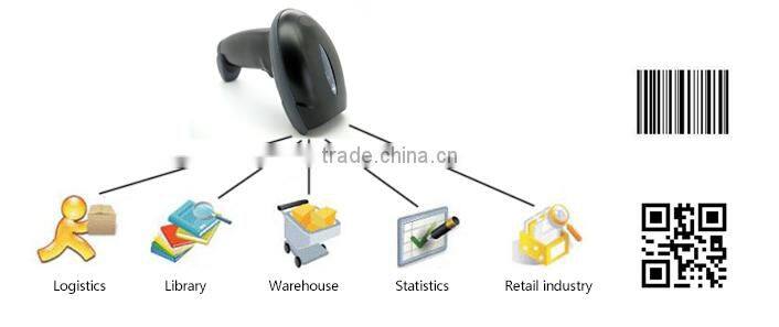 Unique wired handheld barcode scanner, cheap wired barcode scanner for qr barcode