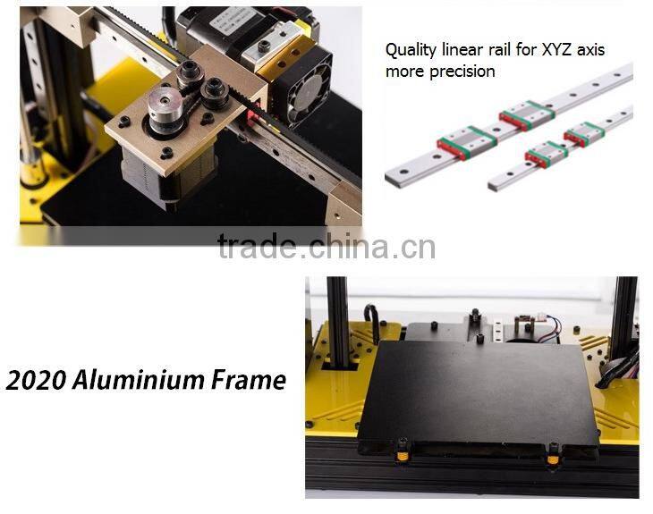2016 New Hot Reprap DIY Semi Assembled 3D Printer Prusa I4 Prusa I3 Plus 2020 Aluminum Frame Linear Guide Rail for XZY Axis