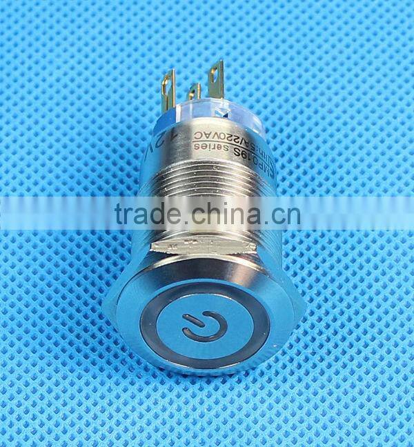 19mm illuminated pushbutton switch red
