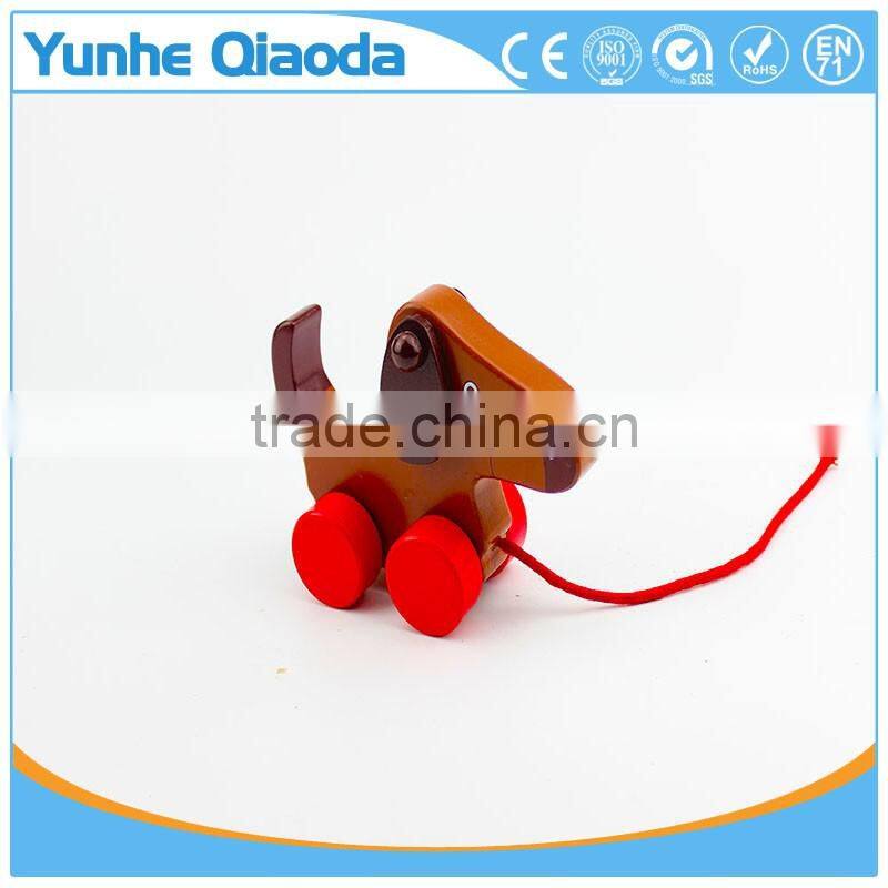 top quality Pull Along wiggles Dog Wooden Toy make a fun baby