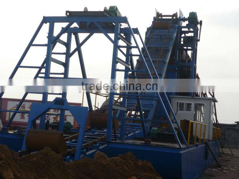 YLC-100 bucket chain gold dredger for mining gold