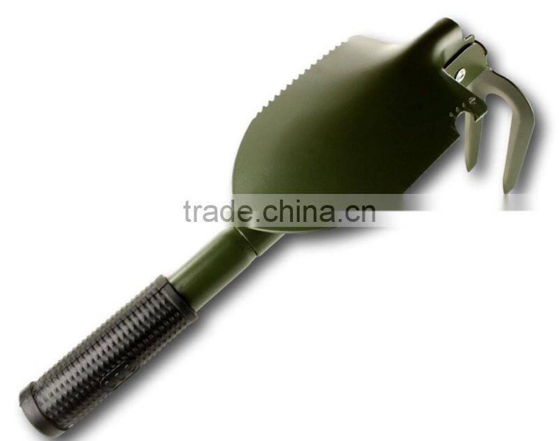 5 in 1 Folding Camp Shovel, Rake, Compass, Saw and Bottle Opener with Free Compact Carrying Case