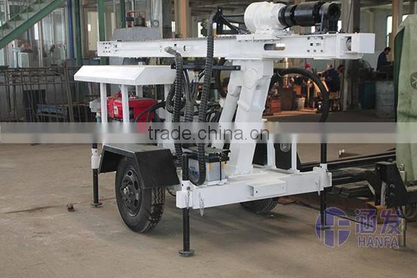 HF120W 120m water well trailer mounted drilling rig , cheap water well drilling rig