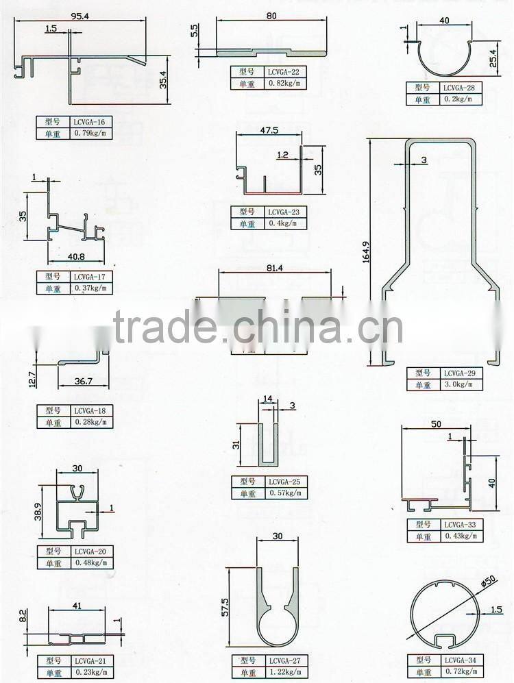 aluminum alloy profile, mill finished