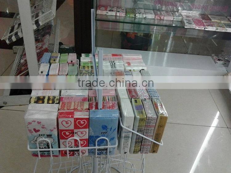 knock-down design 4way 3tiers paper display stand