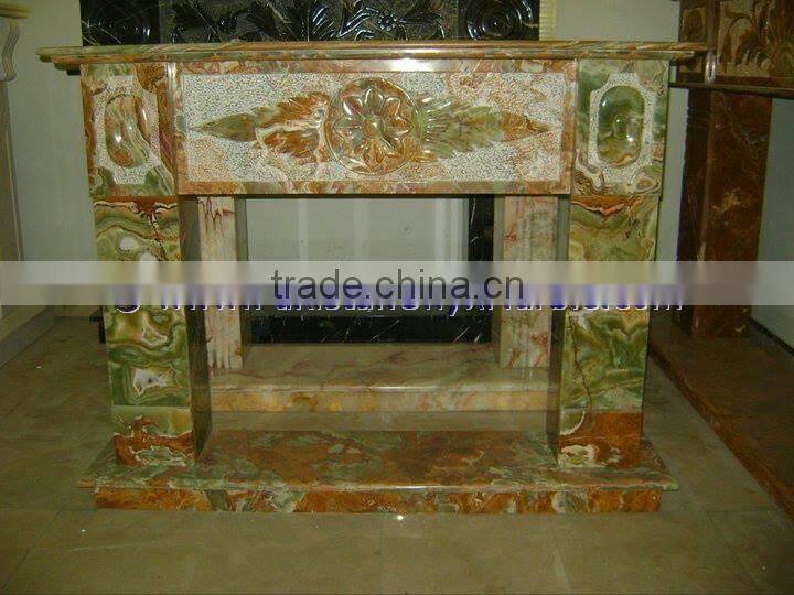 MODERN DESIGN AFGHAN GREEN JADE ONYX FIREPLACES