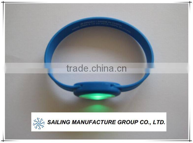 LED Silicon bracelet custom,silicon bracelet from china,top grade led silicone rubber wristband