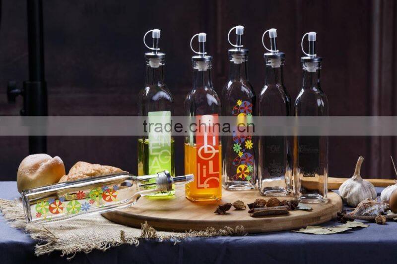 10.50Z clear glass oil bottle glass jar