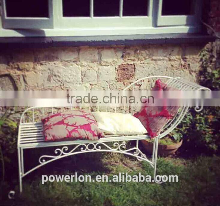 Elegant and Luxurious Chaise Longue Style Wrought Iron Garden Bench